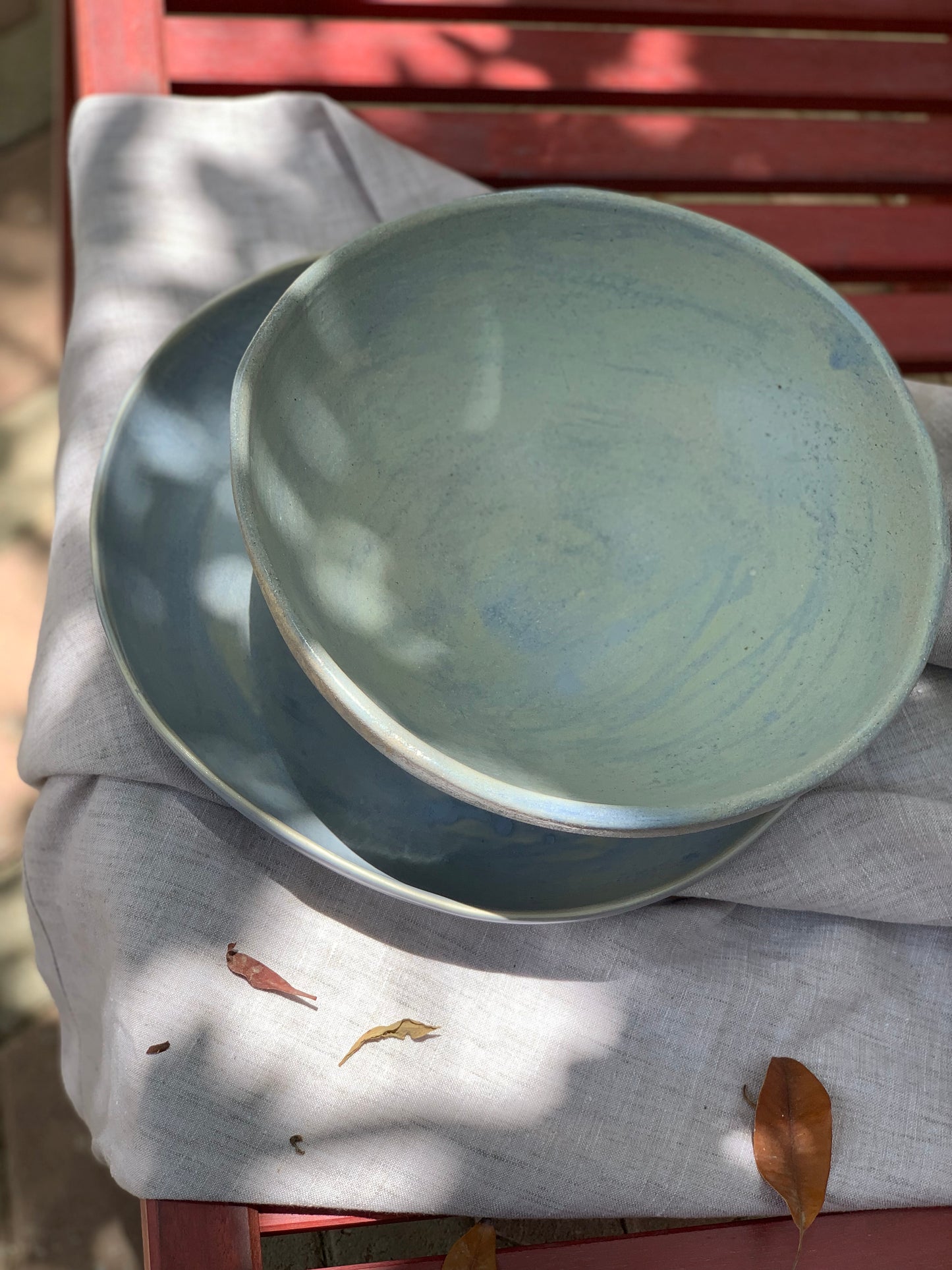 Hand building plates and Fruits bowl